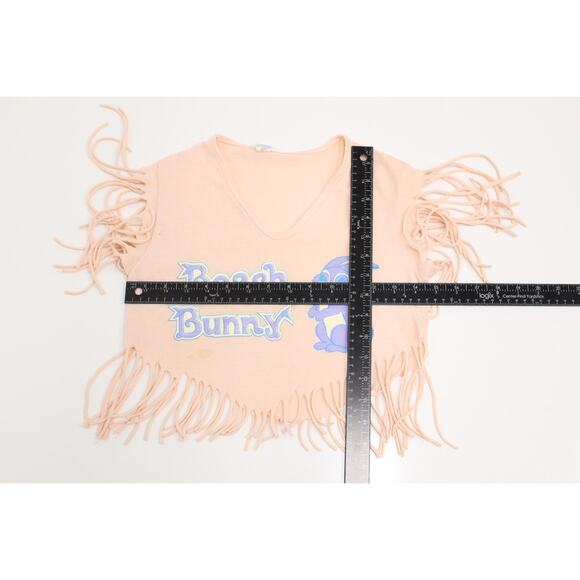 Vintage Beach Bunny Fringe Crop Top Medium - Picture 7 of 9